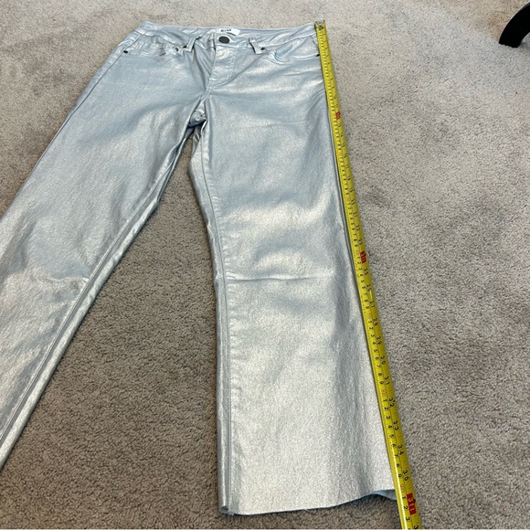 RFM Royaltyforme metallic Silver high rise ankle pants stretchy Sz M NWOT - Picture 6 of 10